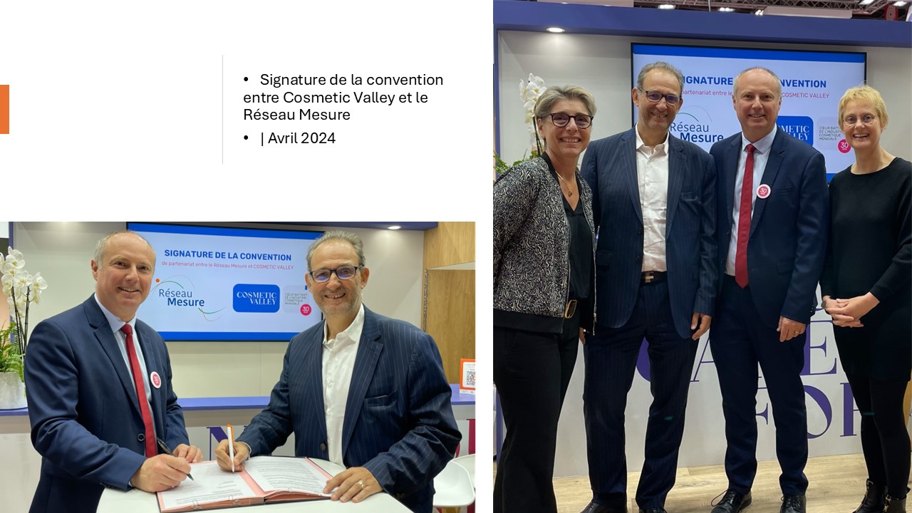 Signature de la convention entre Cosmetic Valley et le Réseau Mesure